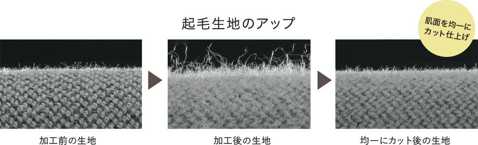 起毛生地のアップ